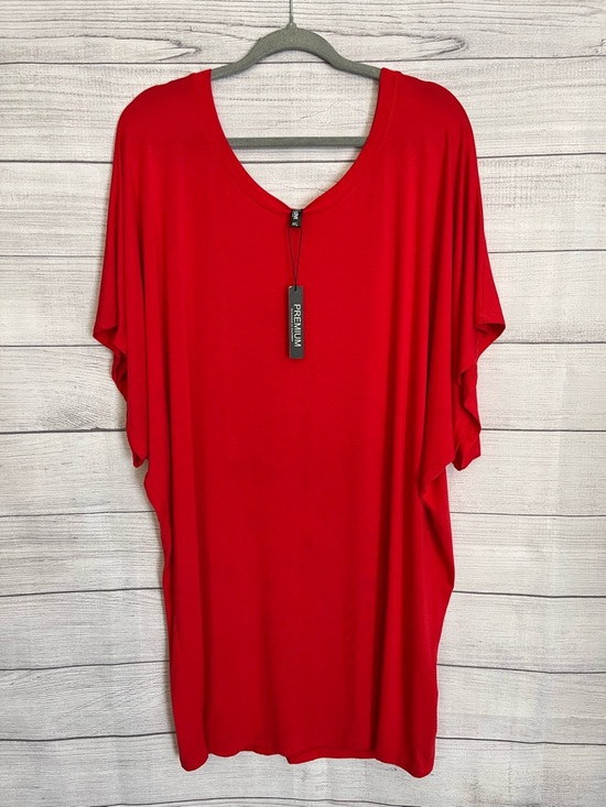 Lock & Love Tops - Premium Lock & Love | NWT Red Dolman Sleeve Draped Tunic